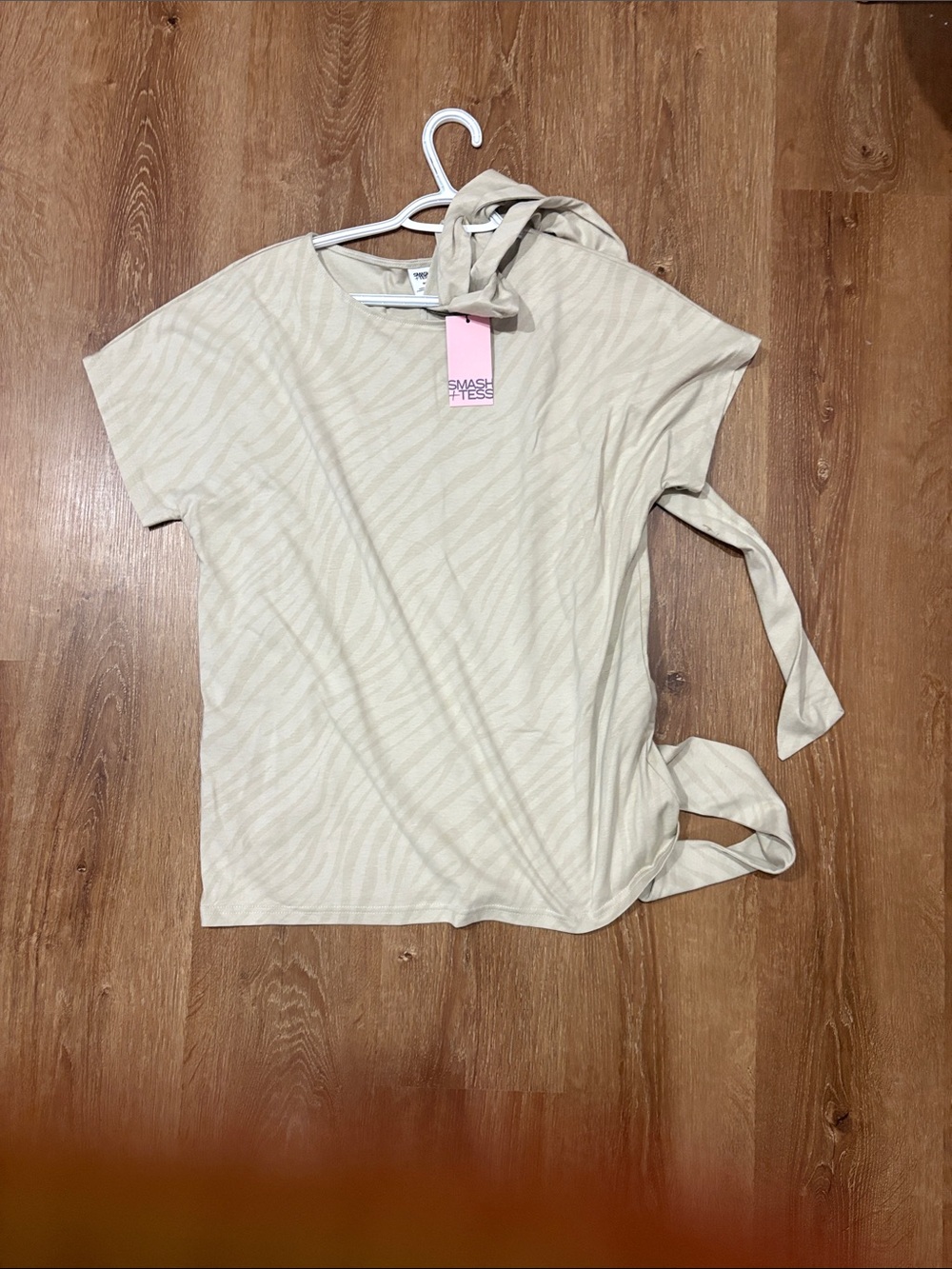 Smash + Tess Cream Zebra Side-Tie Short Sleeve Top